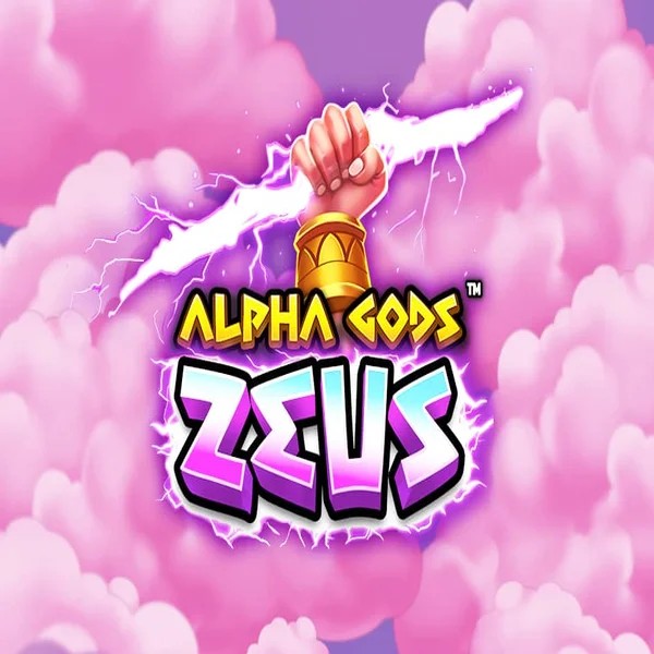 Alpha Gods Zeus slot logo by PearFiction Studios at Goldzino Casino