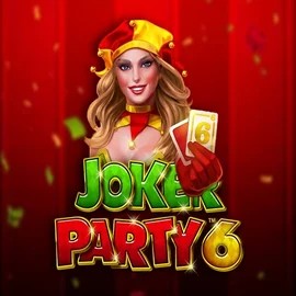 Joker Party 6 slot logo by Greentube at Goldzino Casino