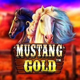 Mustang Gold slot logo by Pragmatic Play at Goldzino Casino